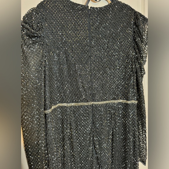 👗 NWT! Mac Duggal Beaded Wrap Over Puff Sleeve Dress - Picture 13 of 16